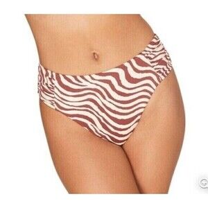 Andie Swim The Hipster Bottom Size Large Bias Stripe Truffle Brown NWT